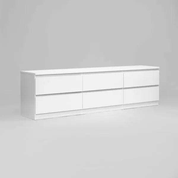 2.03.03.110.1 КАСТОР тумба 6 ящиков RU белая