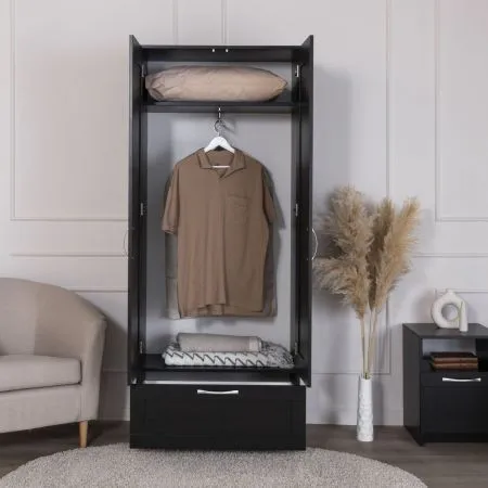 2.02.01.240.5 СИРИУС шкаф для одежды 2 двери и 1 ящик Дуб Венге RU