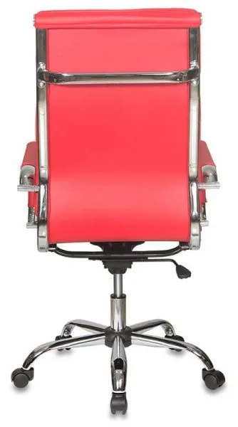 Кресло руководителя Бюрократ CH-993 красный экокожа крестов. металл хром