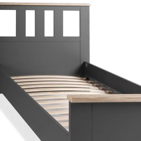 2.08.04.050.15 САГА кровать одинарная 90х200 серая/ясень