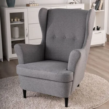 Кресло для отдыха Вало серый, ткань рогожка