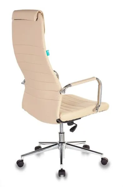 Кресло руководителя Бюрократ KB-9N/ECO бежевый экокожа с подголов. крестов. металл хром