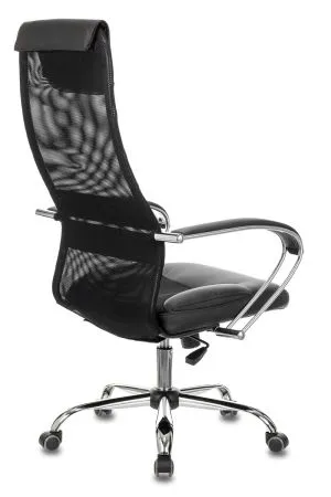 Кресло руководителя Бюрократ CH-608SL черный TW-01 TW-11 экокожа/сетка с подголов. крестов. металл хром