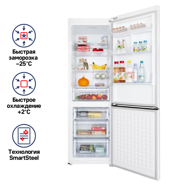 Холодильник-морозильник MAUNFELD MFF195NF Белый