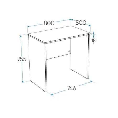 2.03.06.010.1 КАСТОР стол письменный 80х50 RU белый
