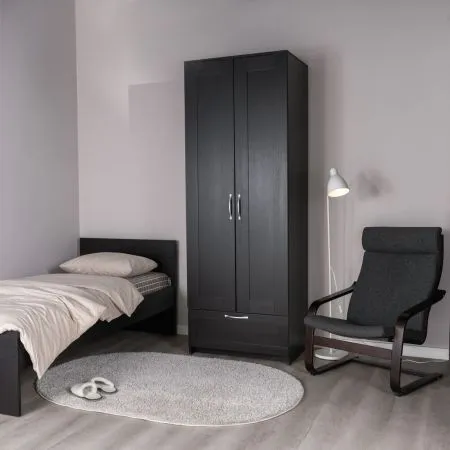 2.02.01.470.5 СИРИУС шкаф 2 двери и 1 ящик 78х59х220 Дуб Венге RU