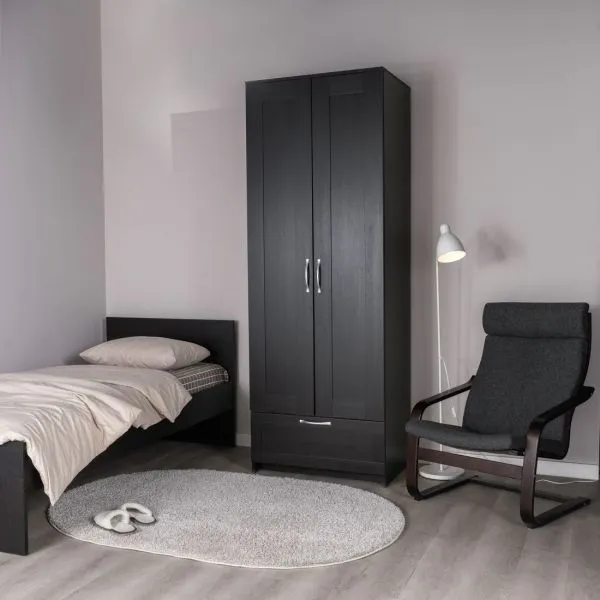 2.02.01.470.5 СИРИУС шкаф 2 двери и 1 ящик 78х59х220 Дуб Венге RU