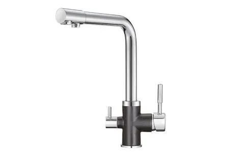 3015, XРОМ/ЧЁРНЫЙ, СМЕСИТЕЛЬ КУХОННЫЙ