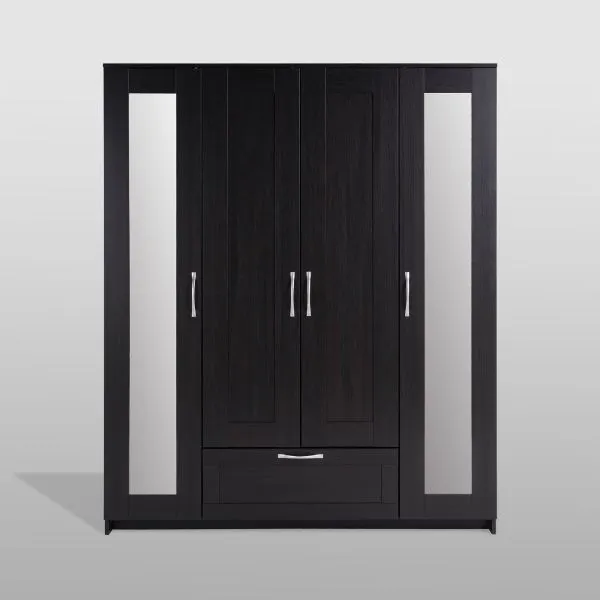 2.02.01.042.5 СИРИУС шкаф комбинированный "4 двери и 1 ящик Дуб Венге RU (с 2 зеркалами)"