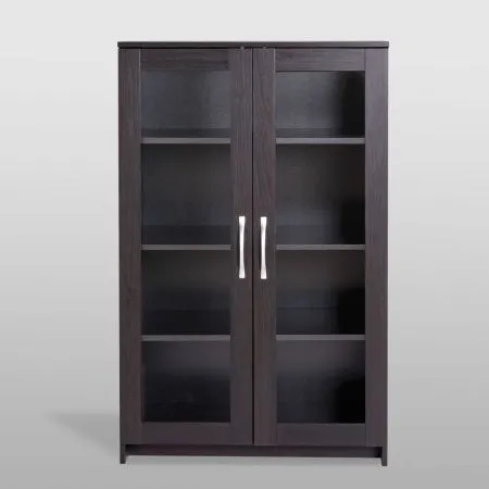 Тумба СИРИУС с двумя стеклянными дверьми, цвет Дуб Венге