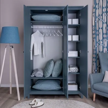 2.08.01.040.6 САГА шкаф 3 двери с зеркалом темно-бирюзовый