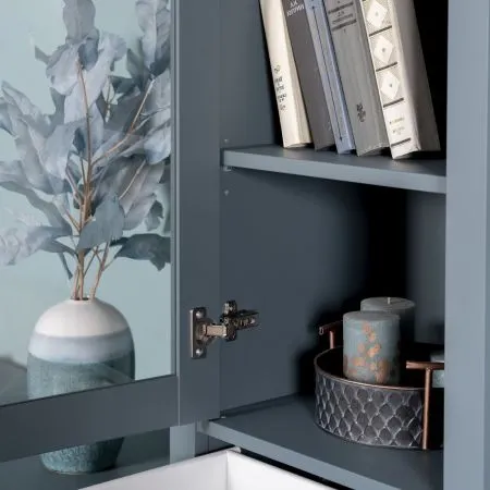 2.08.07.120.6 САГА шкаф с витриной 50 темно-бирюзовый RU