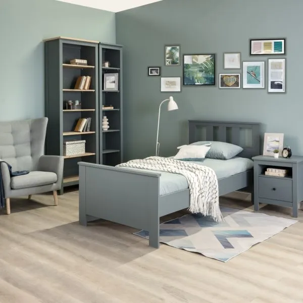 2.08.04.050.6 САГА кровать одинарная 90х200 темно-бирюзовая