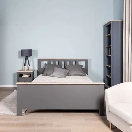 2.08.04.070.15 САГА кровать двойная 160х200 серая/ясень