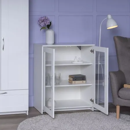 2.02.03.360.1 СИРИУС тумба 2 двери со стеклом 78х95 белая RU