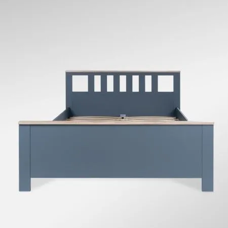 2.08.04.070.16 САГА кровать двойная 160х200 темно-бирюзовая/ясень