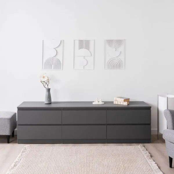 2.03.03.110.4 КАСТОР тумба 6 ящиков RU серый