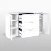 2.02.03.370.1 СИРИУС тумба 2 двери со стеклом и 3 ящика 156х95 белая RU