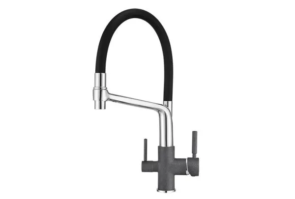 0083, ГРАФИТ (ЧЁРНО-СЕРЫЙ), СМЕСИТЕЛЬ КУХОННЫЙ