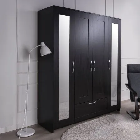 2.02.01.042.5 СИРИУС шкаф комбинированный "4 двери и 1 ящик Дуб Венге RU (с 2 зеркалами)"