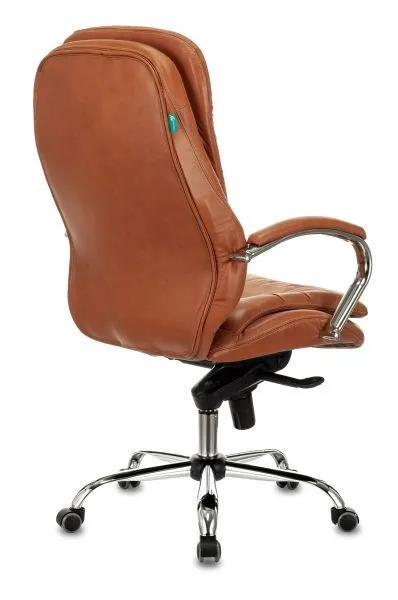 Кресло руководителя Бюрократ T-9950 рыжий Leather Ontano кожа крестов. металл хром