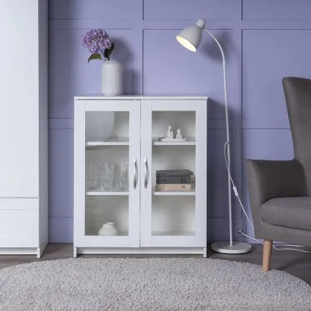 2.02.03.360.1 СИРИУС тумба 2 двери со стеклом 78х95 белая RU