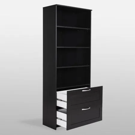 2.02.07.110.5 СИРИУС стеллаж 2 ящика 78х190 Дуб Венге RU