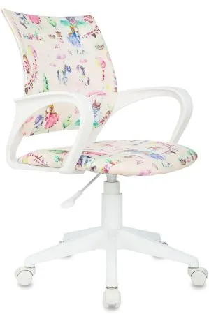 Кресло детское Бюрократ Burokids 1 W мультиколор принцесски крестов. пластик пластик белый