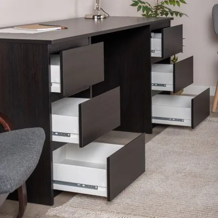 2.03.06.040.5 КАСТОР стол письменный 6 ящиков 151х65 RU Дуб Венге