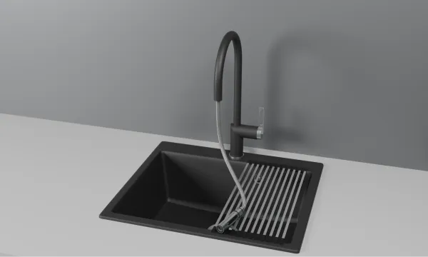 GR-8172, АРКТИК (БЕЛЫЙ), СМЕСИТЕЛЬ КУХОННЫЙ С ВЫДВИЖНЫМ ИЗЛИВОМ