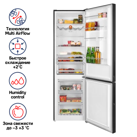 Холодильник MAUNFELD MFF200N Черный