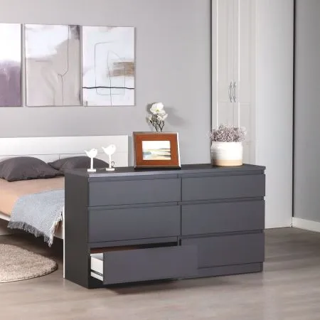 2.03.02.080.4 КАСТОР комод 6 ящиков RU серый