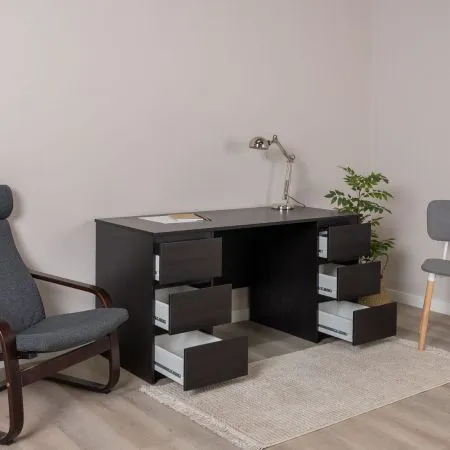 2.03.06.040.5 КАСТОР стол письменный 6 ящиков 151х65 RU Дуб Венге