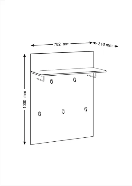 2.02.11.260.1 СИРИУС вешалка 78х100 белая RU