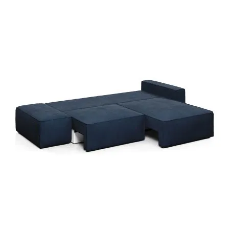 КОРСО Диван угловой с банкеткой, темно-синий
