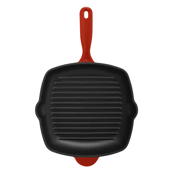 Сковорода-гриль MAUNFELD DEVON MGP27CE16R из эмалированного чугуна, 27х27 см Красный