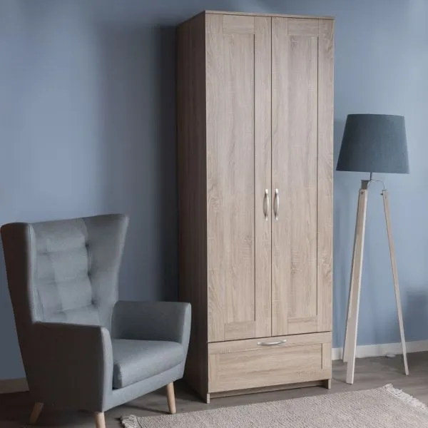 2.02.01.470.3 СИРИУС шкаф 2 двери и 1 ящик 78х59х220 сонома RU