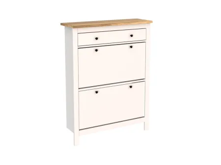 2.08.10.190.14 САГА тумба для обуви 92х122 белая/ясень