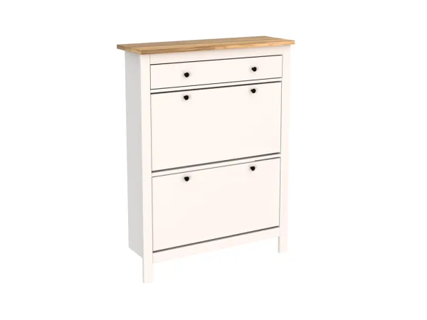 2.08.10.190.14 САГА тумба для обуви 92х122 белая/ясень