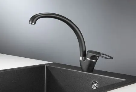 ST-03, ЧЁРНЫЙ, СМЕСИТЕЛЬ КУХОННЫЙ