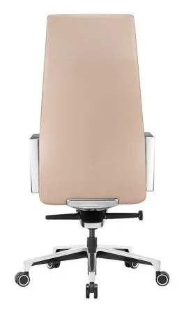 Кресло руководителя Бюрократ _JONS бежевый кожа крестов. алюминий