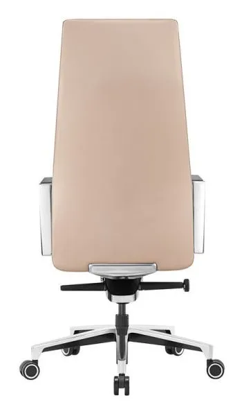 Кресло руководителя Бюрократ _JONS бежевый кожа крестов. алюминий