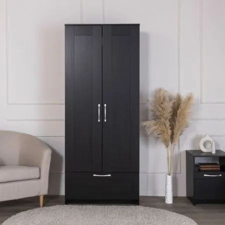 2.02.01.240.5 СИРИУС шкаф для одежды 2 двери и 1 ящик Дуб Венге RU