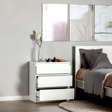 2.03.02.060.1 КАСТОР комод 3 ящика RU белый