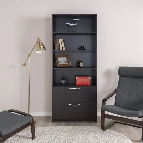 2.02.07.110.5 СИРИУС стеллаж 2 ящика 78х190 Дуб Венге RU