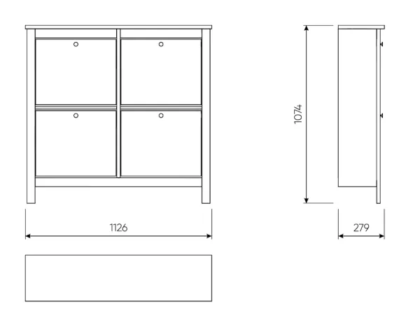 2.08.10.180.1 САГА тумба для обуви 113х108 белая