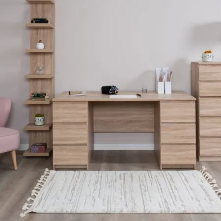 2.03.06.040.3 КАСТОР стол письменный 6 ящиков 151х65 RU сонома