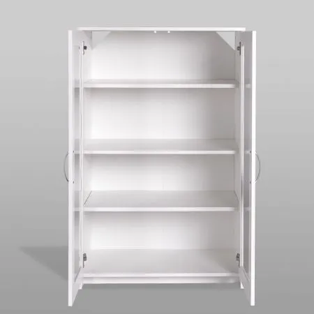 2.02.03.390.1 СИРИУС тумба 2 двери со стеклом 78х123 белая RU