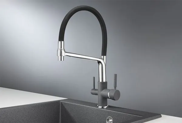 0083, ГРАФИТ (ЧЁРНО-СЕРЫЙ), СМЕСИТЕЛЬ КУХОННЫЙ