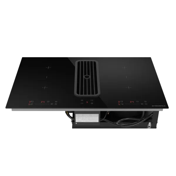 Индукционная варочная панель с интегрированной вытяжкой, объединением зон Bridge Induction MAUNFELD AVSI804SBH Черный